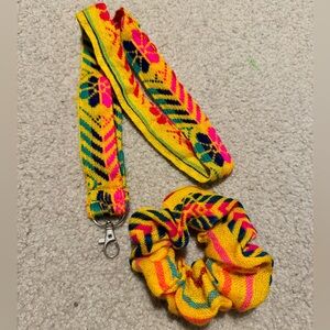 Yellow lanyard and scrunchie
